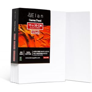 Panneau De Toile 15x20, 100% Coton 12-Pack De Canvas Toile Peinture, Toile À Peindre, Panneau Toile Peinture, Tableau Peinture, Tableau Toile A Peindre Coton, Tableau A Peindre, Carton Entoilé - Neuf