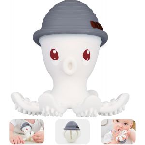 Jouets De Dentition Pour B&eacute;b&eacute;s De 6 &Agrave; 18 Mois, Jouet &Agrave; M&acirc;cher Amusant Pour Les Enfants, Jouets De Dentition En Silicone Pieuvre, Facile &Agrave; Tenir, Cadeau Pour Nouveau-N&eacute;, Vert De Fer - Neuf