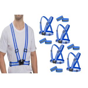 Lot De 2 Gilets R&eacute;fl&eacute;chissants Ajustables Avec Brassards Pour La Course &Agrave; Pied Et Les Activit&eacute;s De Plein Air - Neuf