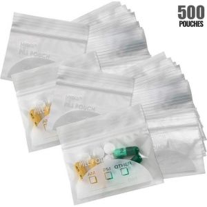 Sachets &Agrave; Pilules (Lot De 500) 7,6 X 7 Cm - Sans Bpa, Sachets Jetables En Poly&eacute;thyl&egrave;ne Avec Fermeture &Eacute;clair, Pochettes De Rangement Pour M&eacute;dicaments (Matin, Soir, Voyage), Transparents Et R&eacute;utilisables Avec &Eacute;tiquettes Inscriptibles. - Neuf