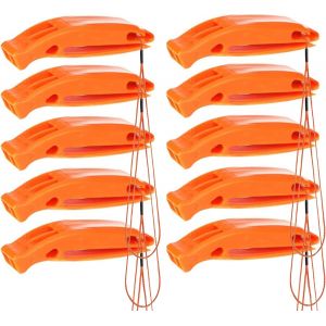 10 Sifflets De Survie D'urgence Avec Cordon - Sécurité, Signalisation, Sauveteurs, Plein Air, Randonnée, Trekking, Camping, Premiers Secours, Sports - Extra Fort - Neuf