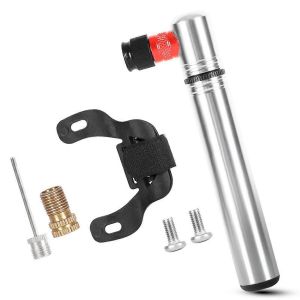 Pompes À Vélo Portables 130psi Mini Pompe À Vélo Argent - Neuf