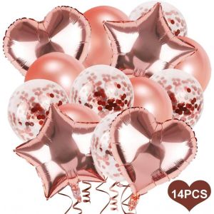 Anniversaire Ballon Set (Or Rose) - Neuf