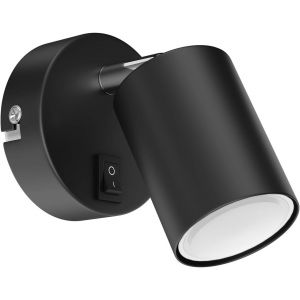 spot WAIKA,lampe simple,avec interrupteur,GU10,noir mat,incl. 450lm LED GU10 lampe,blanc - Neuf