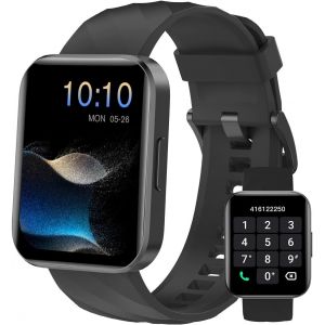 CHENG-Montre Connect&eacute;e Homme Femme avec Appel Bluetooth Podometre Cardiofrequencemetre Oxymetre Montre Sport Etanche IP68 Cycle Menstruel Suivi Sommeil Calories Notification pour Android iOS Noir - Neuf