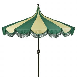 Mica Decorations Kim Parasol Ray&eacute; Avec Sac De Transport - Protection Solaire 238 X &Oslash;235 Cm - Parasol Plage Jardin Ou Balcon - Polyester, Acier - Vert Fonc&eacute; - Neuf