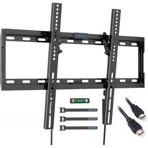 Support Mural Tv Pour Télév Urs Incurvés/Plats Led Lcd Oled Plasma De 37-80 Pouces Jusqu'À 55 Kg, Support Tv Mural Inc Ble, Vesa 600X400 Mm, Niveau À Bulle Et Attaches De Câble Inclus - Neuf
