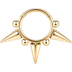 Kal-Boucles D'oreilles 16 G En Acier Inoxydable Pour Septum, Daith, Rook, Tragus, Hélix, Cartilage, Lobe Septum, Bijoux Serpent, Pyramide, Flèche, Étoile, Anneau Segmenté À Charnière - Neuf