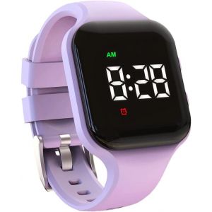 Copf-Résistant À L'eau Vibration Réveil Montre De Charge 15 Réveil Montre Avec Écran De Verrouillage Comme Une Montre D'entraînement De Toilette (Purple Square) - Neuf