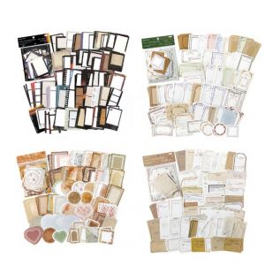 400 Pi&egrave;ces - Vintage Scrapbooking Stickers Vintage Scrapbooking Papier De Pet Transparent De Scrapbooking Stickers Vintage Autocollants Diff&eacute;rents Cadres De Scrapbooking Stickers Pour Le Bricolage Scrapbooking Album - Neuf