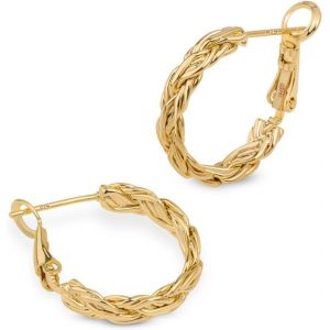 Kal-Boucles D'oreilles Créoles Torsadées Épaisses Avec Tige En Argent Sterling 925 Pour Femme | Grosses Boucles D'oreilles, Légères, Tendance Femme - Neuf