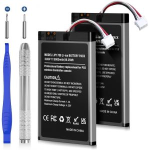 Lkljij-2 Pcs Batterie Pour Ps5, 5000mah Batterie Améliorée Lip1708 De Remplacement Pour Ps5 Dualsense Cfi-Zct1w Manette Sans Fil (Non Compatible Avec La Dualsense Edge) - Neuf