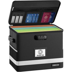 Bo&icirc;te &Agrave; Documents Ignifuge Avec Serrure, Organisateur De Documents Avec Poign&eacute;e, Bo&icirc;te &Agrave; Documents Portable Pour La Maison/Le Bureau (31,2 X 19,6 X 26,7 Cm) - Neuf