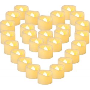 SJZG-Lot De 36 Bougies Chauffe-Plat &Agrave; Led De 3,8 Cm X 3 Cm &Agrave; Piles, Fausses Bougies Votives Sans Flamme Vacillantes, Bougies &Eacute;lectriques En Vrac Pour D&eacute;corations De Mariage, Halloween, No&euml;l - Neuf