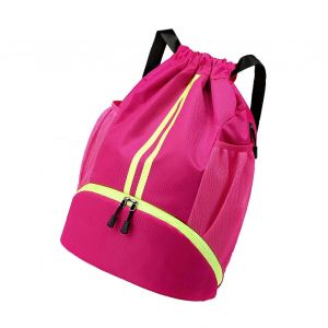 Sac De Football Pour Enfant, Sac A Dos De Volley-Ball Avec Cordon De Serrage, Sac De Basket-Ball Avec Compartiment A Chaussures, Compartiment Pour Vetements Secs Et Humides - Neuf