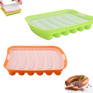 Kalanka-2pcs Moules Hot Dog Silicone, Moule Saucisse, Biscuit Mini Moules En Silicone, Jambon Saucisse Moule, Moule Saucisse, Moule Saucisse Hot Dogs-Kalanka - Neuf