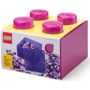 Rangements LEGO - Brique de rangement translucide - Rose - 5009342 - Neuf