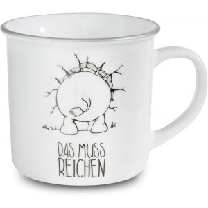 Eryi-45029 Tasse En Porcelaine Avec Inscription « Ich Bin Hier, Das Muss Reichen », 400 Ml - Neuf