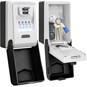 Boite à clés Sécurisée Exterieur [Rétroéclairée], Grand Etanche Boite a Clefs Murale Boite a Clef avec Code Digitale Boitier Clefs Robuste Coffre a Clef Interieur, Lumière Automatique - Neuf