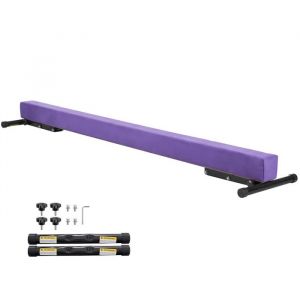Poutre De Gymnastique R&eacute;glable Pour Enfants-Duoku-2410 Mm-Barre D'equilibre Avec 2 Modes Et 5 Niveaux De Hauteur Ajustables-Violet - Neuf