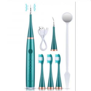 Kit De Nettoyage De Dents &Eacute;lectrique Avec Brosse &Agrave; Dents, D&eacute;tartreur, Miroir Dentaire Et C&acirc;ble De Chargement Usb - Neuf