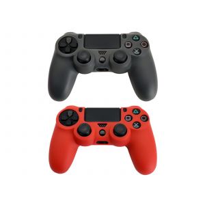 &Eacute;tui de protection en silicone pour manette PS4 - Rouge et noir (lot de 2) - Neuf