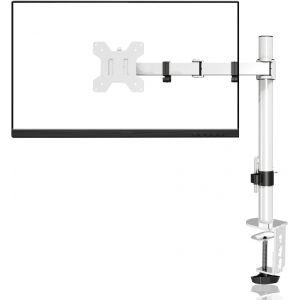 Support Ecran Pc De 13-32 Pouces, Bras Pour Moniteurs D'Ordinateur R&eacute;glable En Hauteur Inclinaison Et Pivotant Vesa 75/100Mm Charge Maximale De 10Kg Blanc (Md9421W) - Neuf