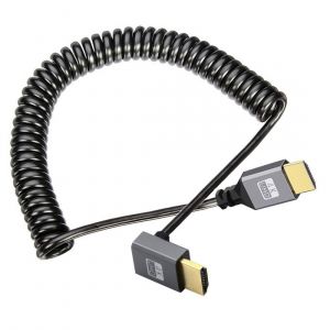 ERYI-Cy 3 Ports Hdmi 1.3B Câble Spiralé Extensible Hdmi 2.0 Type A Mâle À Mâle Câble D'Extension Coudé À 90 Degrés Vers Le Bas 4K 60 Hz - Neuf