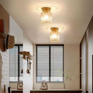 KAL-Lustre Salon, Luminaires Intérieur, Plafonnier Industriel, Eclairage Tricolore, Abat Jour Plafond Pour Salon, Salle À Manger, Balcon, Entrée (2 Pcs,Doré) - Neuf