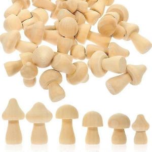 30pcs Bricolage Imitation Champignon Ornements En Bois Champignon Décors Graffiti Champignons - Neuf