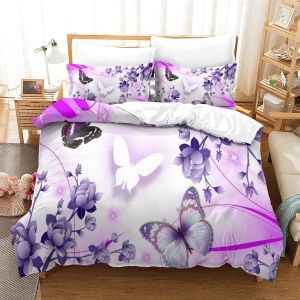 Housse De Couette Motif Imprim&iquest;&iquest; Butterfly D ,En Parure De Lit Avec Housse De Couette Et Taies D'oreiller,Fermeture &iquest;&iquest;Clair,Doux Microfibre Hypoallerg&iquest;&iquest;Niquesingle&pound;&iquest;Xcm&pound;&copy; - Neuf