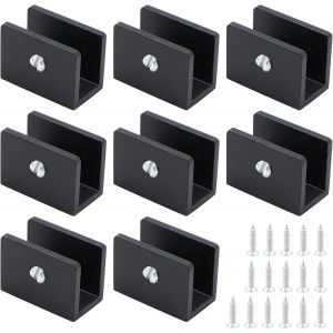 (S)8 pièces de support d'étagère en verre, utilisables pour la cuisine, la salle de bain, le salon Clips de support d'étagère en verre et en bois, pince à verre réglable, fixation d'étagère en verre - Neuf