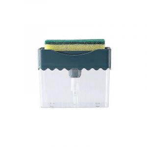 Distributeur de savon à vaisselle de cuisine,distributeur de savon 2 en 1 + porte-éponge,organisateur de boîte à éponges d'évier - Neuf