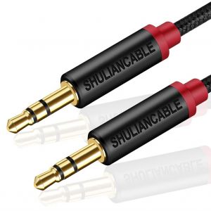 BHHBB-Câble Jack Audio, Câble Auxiliaire Stéréo 3.5mm Mâle vers Mâle en Nylon pour iPhone, Samsung, iPod, iPad, Voiture, Casque, Autoradio, Smartphones, MP3 etc. (5M) - Neuf