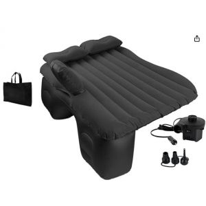 Ediesi, Matelas De Voiture, Matelas Gonflable, Lit Gonflable, Matelas Pour Siège Auto, Avec Pompe À Air Électrique 12v Et 3 Adaptateurs (Noir) - Neuf