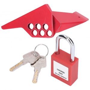 Serrure de vanne &agrave; bille standard Serrure de vanne &agrave; bille de poign&eacute;e de pipeline industriel avec cadenas de 38 mm - Neuf