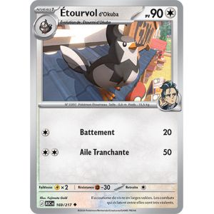 Carte Pok&eacute;mon - Etourvol D'Okuba - 169/217 - H&eacute;ros Transcendants - Neuf