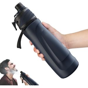 Subzonal-710ml Gourde Brumisateur Isotherme Gourde Inox Spray Bouteille Sport Avec Brumisateur Int&eacute;gr&eacute; Pour Le V&eacute;lo, La Randonn&eacute;e, Le Sport, L'hydratation Et Le Refroidissemen(Bleu Fonc&eacute;) - Neuf