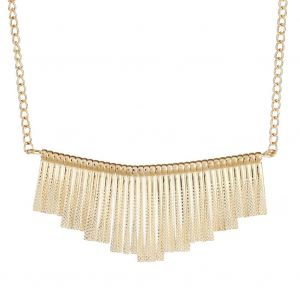 Collier A Chaine Courte Exageree Avec Pendentif A Franges En Alliage Pour Femmes De Style Occidental (Dore) - Neuf