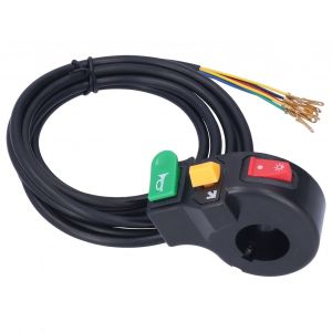 Interrupteur de guidon de velo 3 en 1, 22 mm/0,9 po, etanche, en PVC, klaxon, clignotant, phare, universel - Neuf