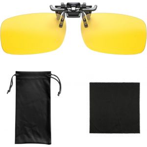 Clip De Vision Nocturne, Sac &Agrave; Miroir, Tissu Pour Lunettes, Lentilles De Nuit, Clip Anti-Reflet Pour Hommes Et Femmes, Accessoires, Jaune, 134 X 60 X 40, Jaune, 134 * 60 * 40 Mm - Neuf