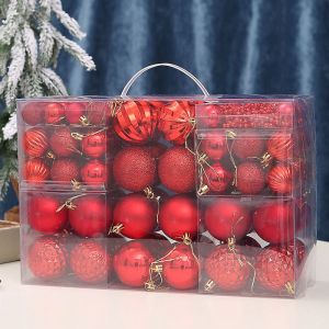 93 Pack Rouge Plastique robuste Boules de No&euml;l Ornement de No&euml;l Ext&eacute;rieure d'Int&eacute;rieur D&eacute;coration pour Arbre de No&euml;l de la Fen&ecirc;tre D&eacute;corative Babiole, D&eacute;corative de No&euml;l Pendentif - Neuf