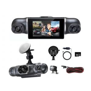 Cam&eacute;ra embarqu&eacute;e 4 canaux avec carte 32 Go et enregistreur de conduite &agrave; 4 objectifs - Neuf