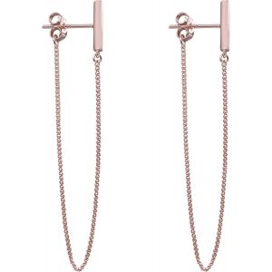 Kal-Minimaliste Longue Cha&icirc;ne Pendantes Enfileur Boucle D'oreille Minimaliste Clous Minuscules Earrings En Argent Sterling Pour Femmes Et Hommes - Neuf