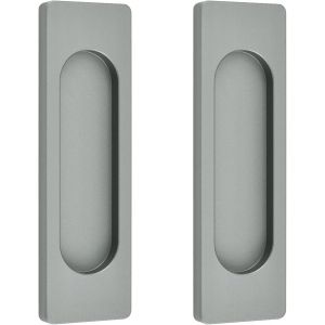 Lot De 2 Poignées De Porte Coulissantes Ovales Auto-Adhésives En Alliage D'aluminium Sans Perforation Pour Porte Coulissante De Grange, Fenêtres, Armoires (Noir Mat, 100 Mm) - Neuf