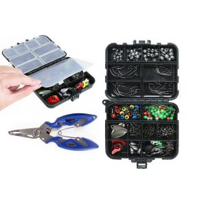 Kit De P&ecirc;che De 188 Pi&egrave;ces Comprenant Hame&ccedil;ons, Plombs Et Leurres Pour La P&ecirc;che En Eau Douce Et En Eau Sal&eacute;e - Neuf