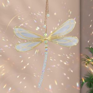 MEVRONISSHOP-Suncatcher - D&eacute;coration de fen&ecirc;tre - Cristaux de verre - D&eacute;coration de fen&ecirc;tre - En forme de p&eacute;tales de soleil - D&eacute;coration en cristal - Arc-en-ciel - &Agrave; suspendre - Pour jardin (libellul - Neuf