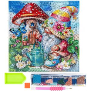 Ayuhr-Ideen Mit Herz Diamond Painting Toile À Motif De Lutin Sur Châssis 30 Cm X 30 Cm Avec Outils (Lutin Dans La Maison Champignon) - Neuf