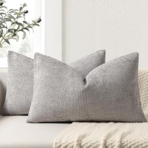 CAUC-Lot de 2 Housse Coussin de canap&eacute; 40x60 en Chenille Housse de Coussin Douces Cecoration de Maison Coussin Canape D&eacute;coratives de Luxe pour Canap&eacute;,lit et Salon - Neuf