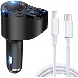&iquest; &iquest;&iquest; &iquest; Chargeur Allume Cigare USB,&iquest;&iquest;&iquest; PD3.0 Allume Cigare Rapide Chargeur Voiture USB C,Adaptateur Prise Allume Cigare USB pour iPhone 17/Air/16/15 Pro Max,iPad,Samsung Galaxy S25 S24, Huawei - Neuf